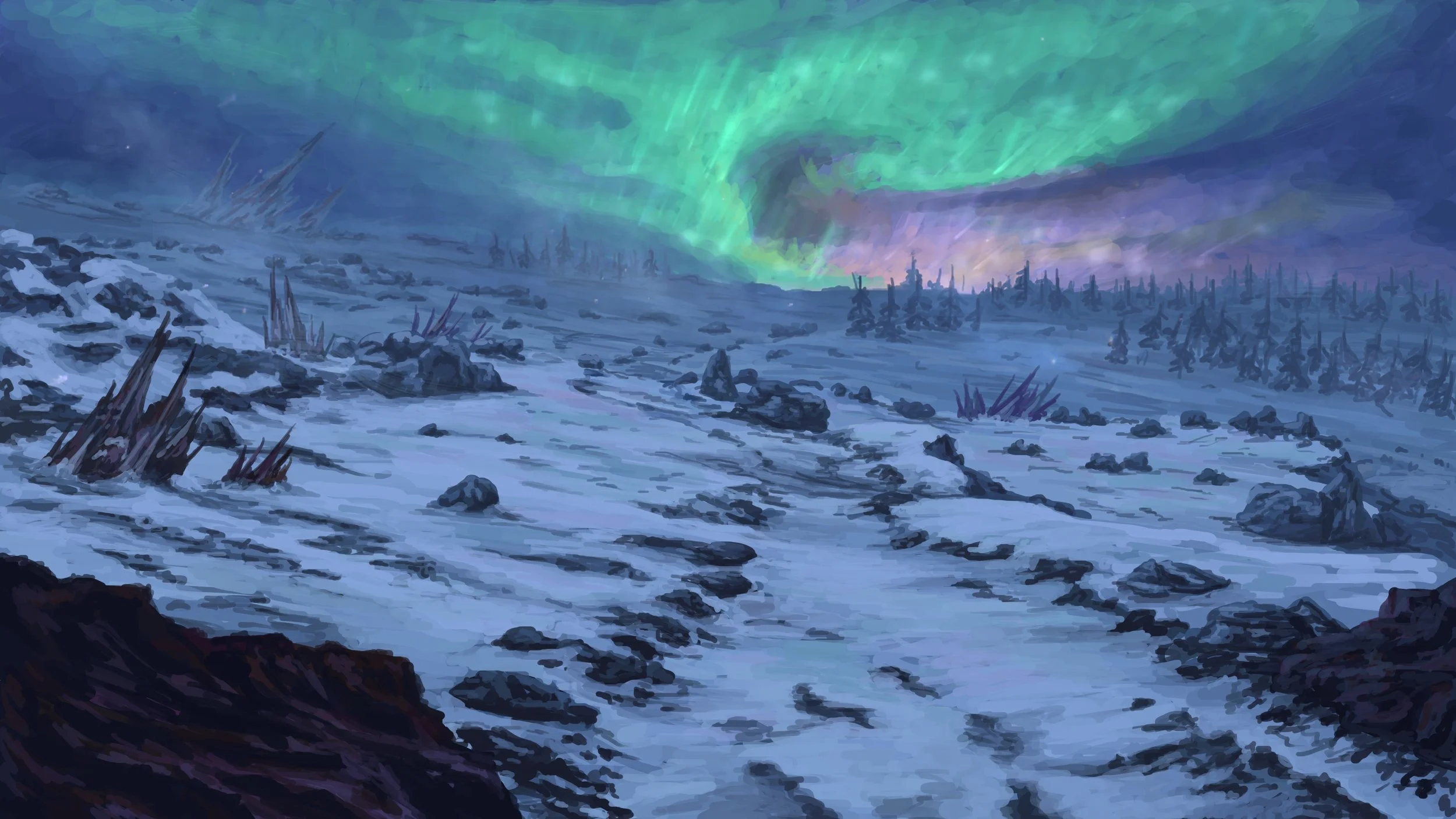 Icewind Dale | Animated D&D VTT Digital Fantasy Art Background for